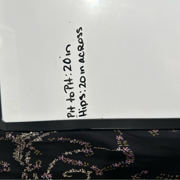 Eva Blue Dress Size 10 Petite Black Floral Y2K Whimsygoth Fairy Beaded - Picture 6 of 8